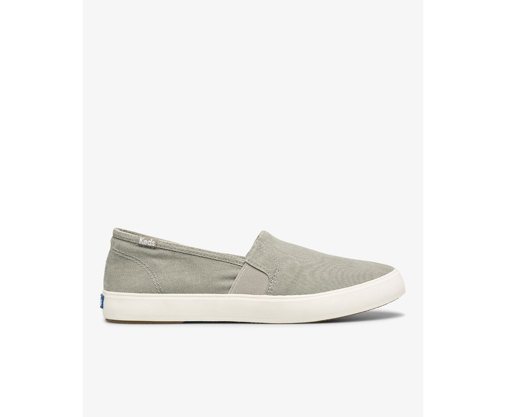 Slip Ons Keds Mujer Grises - Clipper Washed Solids - 8107-NFRWT